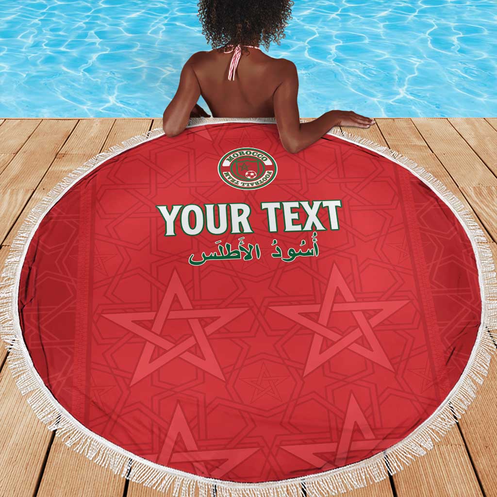 Custom Morocco Football Beach Blanket Allez les Lions de lAtlas