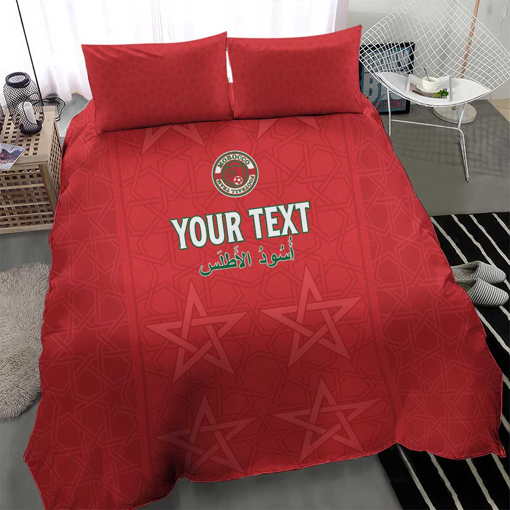 Custom Morocco Football Bedding Set Allez les Lions de lAtlas