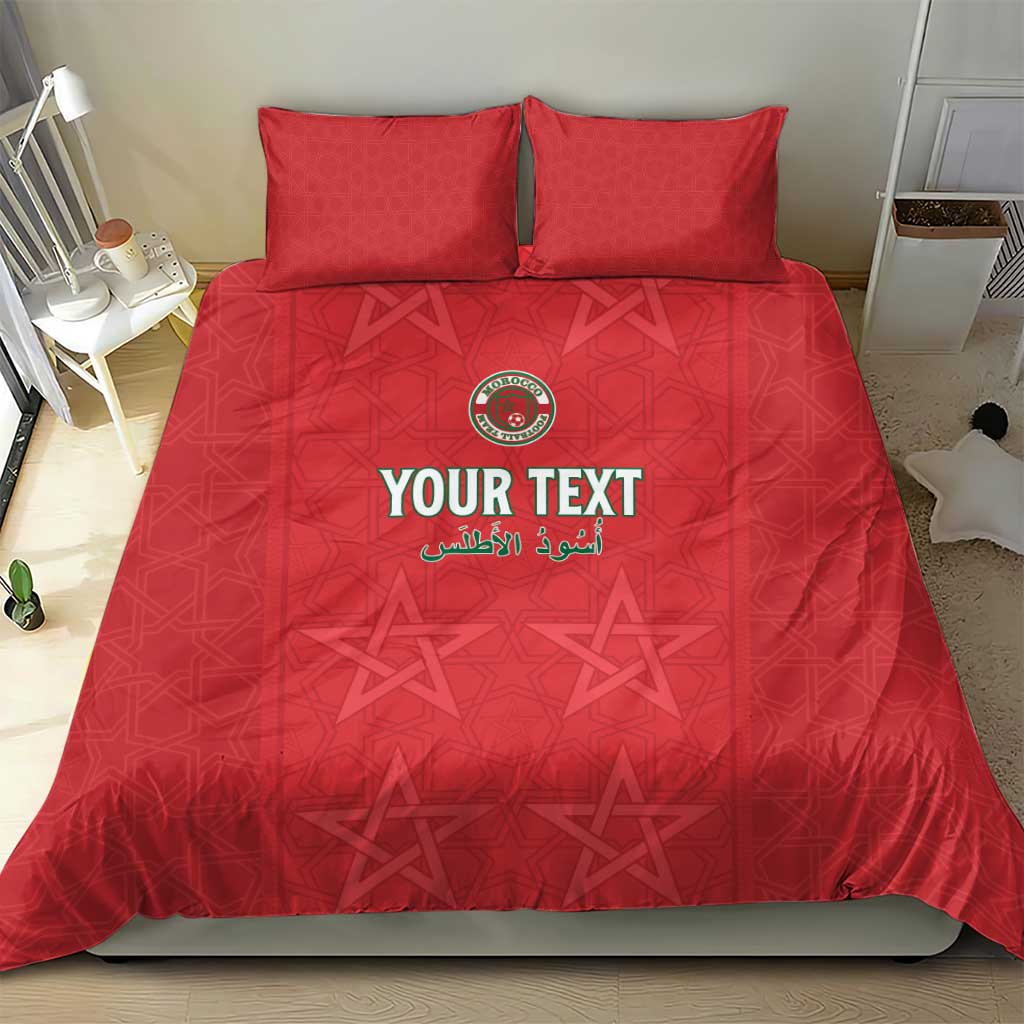 Custom Morocco Football Bedding Set Allez les Lions de lAtlas