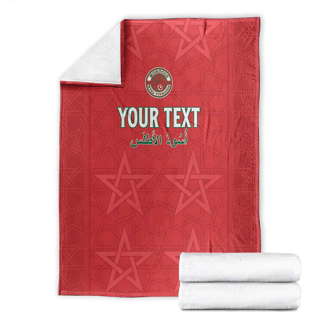 Custom Morocco Football Blanket Allez les Lions de lAtlas