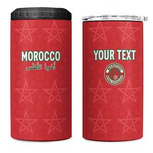Custom Morocco Football 4 in 1 Can Cooler Tumbler Allez les Lions de lAtlas
