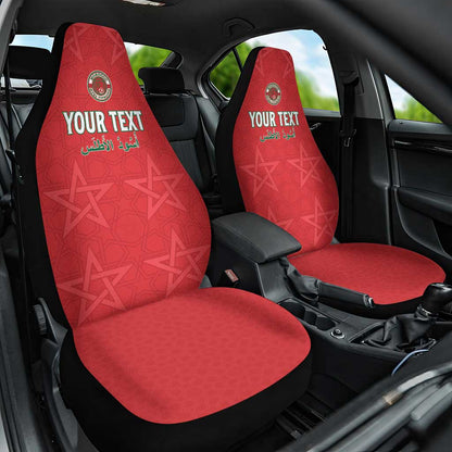 Custom Morocco Football Car Seat Cover Allez les Lions de lAtlas