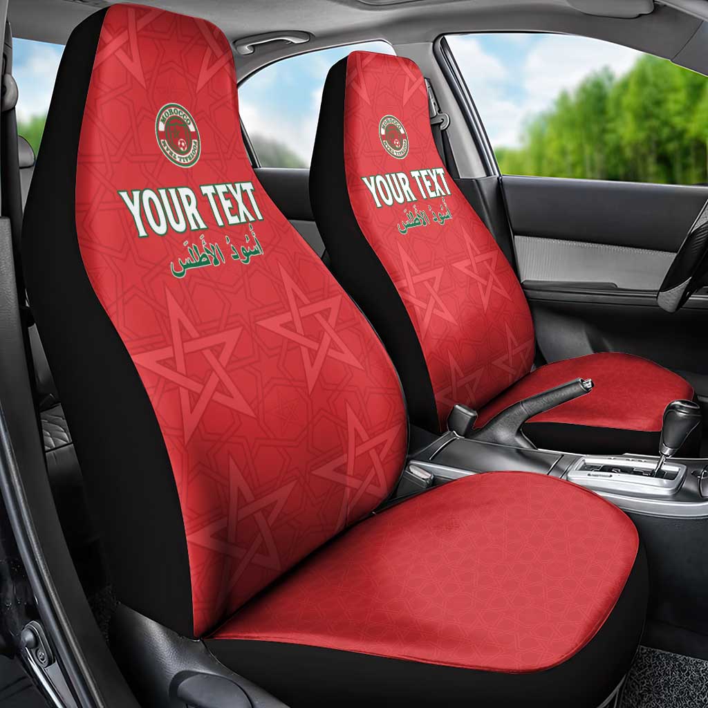 Custom Morocco Football Car Seat Cover Allez les Lions de lAtlas