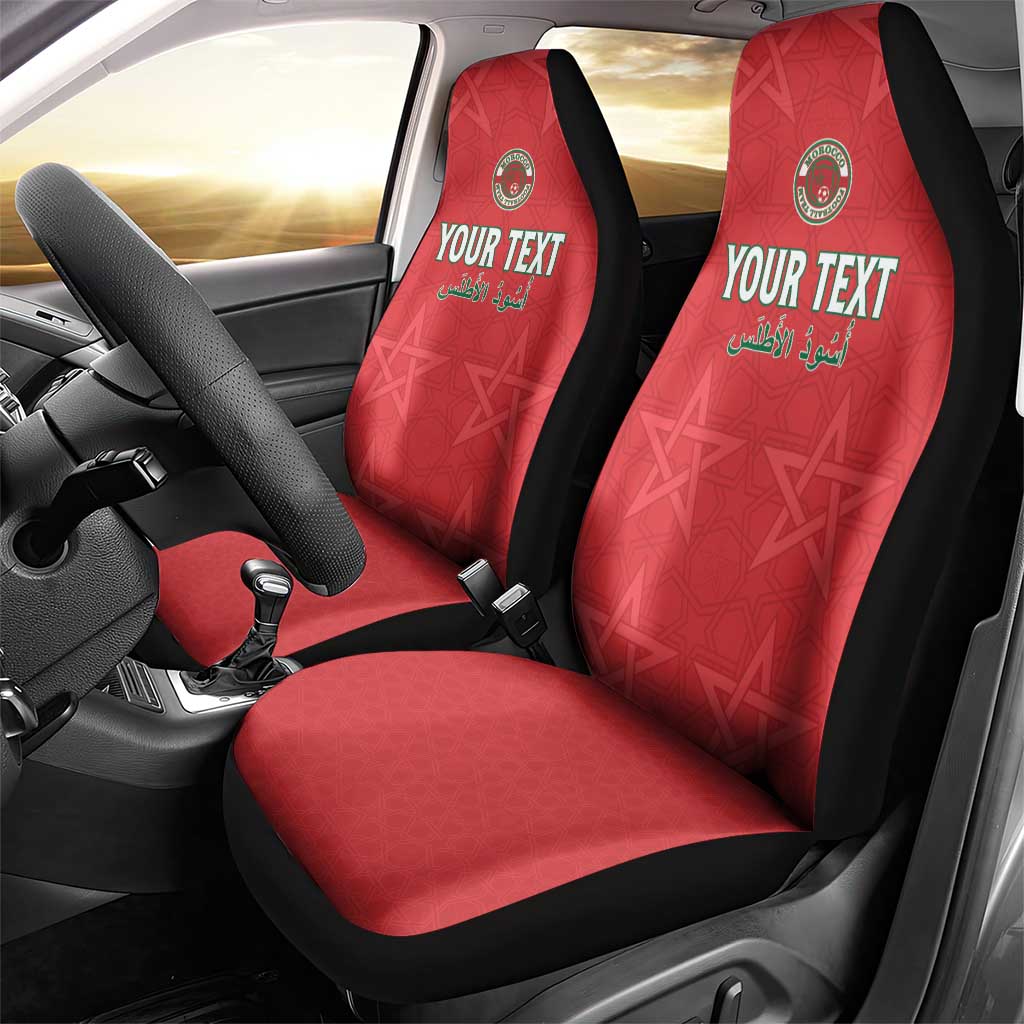 Custom Morocco Football Car Seat Cover Allez les Lions de lAtlas