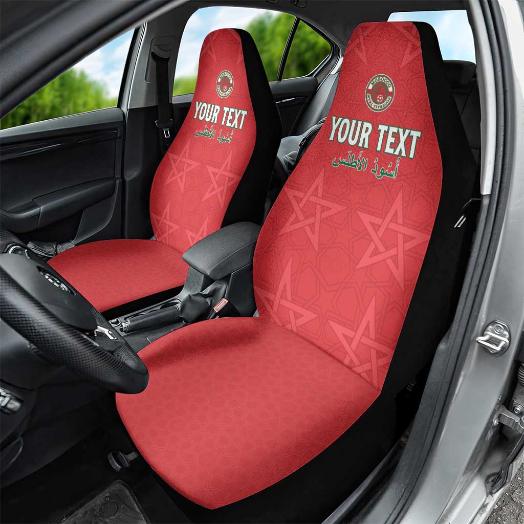 Custom Morocco Football Car Seat Cover Allez les Lions de lAtlas
