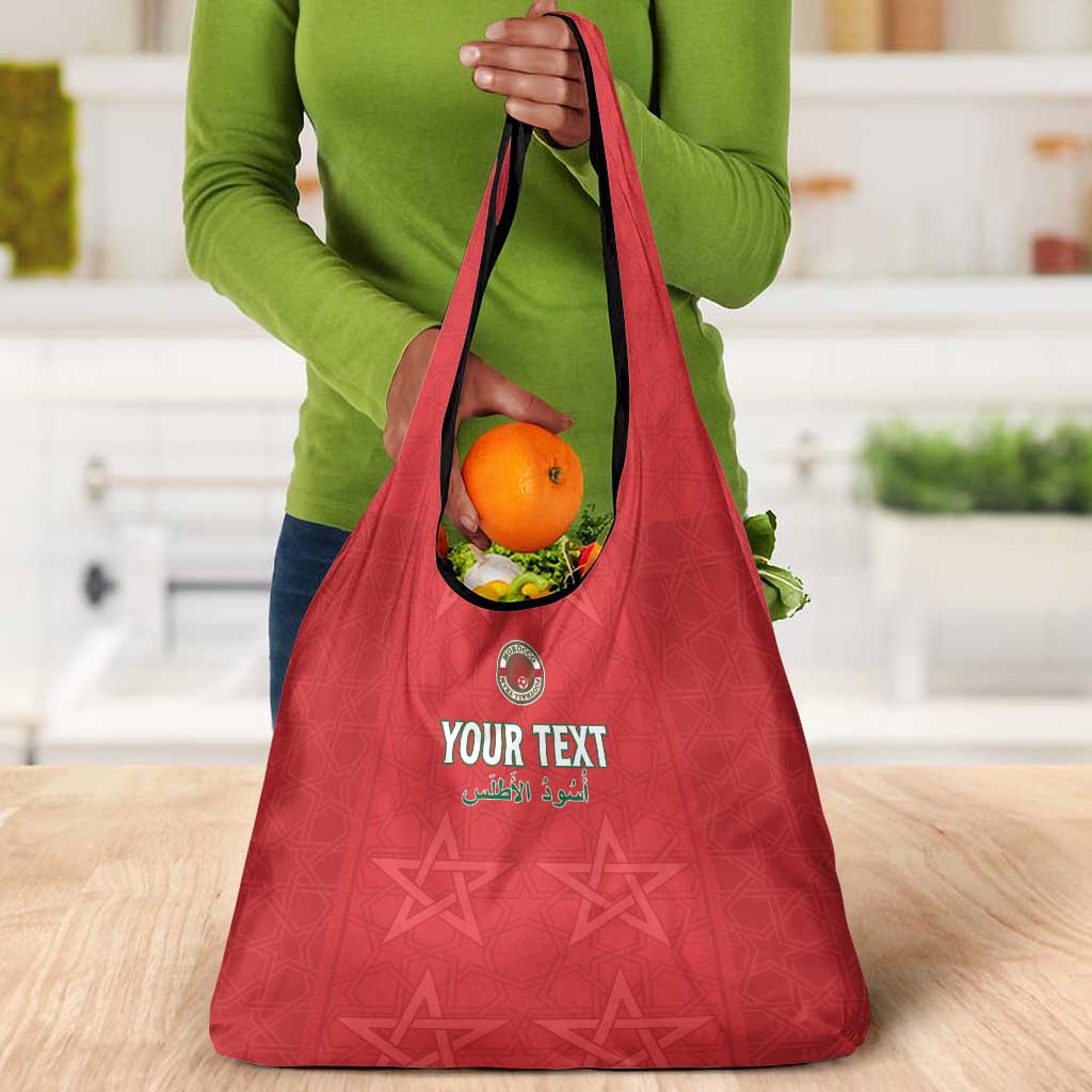 Custom Morocco Football Grocery Bag Allez les Lions de lAtlas