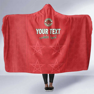 Custom Morocco Football Hooded Blanket Allez les Lions de lAtlas
