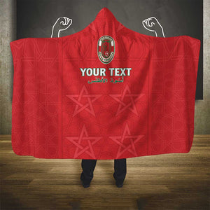 Custom Morocco Football Hooded Blanket Allez les Lions de lAtlas
