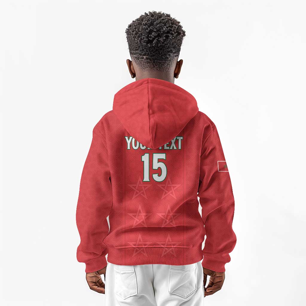 Custom Morocco Football Kid Hoodie Allez les Lions de lAtlas