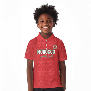 Custom Morocco Football Kid Polo Shirt Allez les Lions de lAtlas