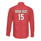 Custom Morocco Football Long Sleeve Button Shirt Allez les Lions de lAtlas
