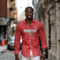 Custom Morocco Football Long Sleeve Button Shirt Allez les Lions de lAtlas