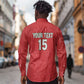 Custom Morocco Football Long Sleeve Button Shirt Allez les Lions de lAtlas