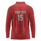 Custom Morocco Football Long Sleeve Polo Shirt Allez les Lions de lAtlas
