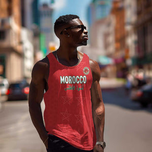 Custom Morocco Football Men Tank Top Allez les Lions de lAtlas