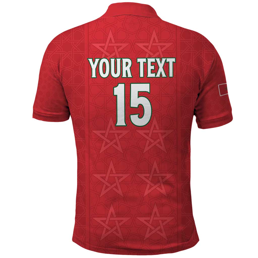 Custom Morocco Football Polo Shirt Allez les Lions de lAtlas