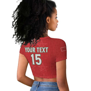 Custom Morocco Football Raglan Cropped T shirt Allez les Lions de lAtlas