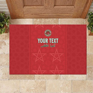 Custom Morocco Football Rubber Doormat Allez les Lions de lAtlas