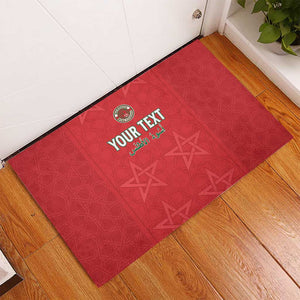 Custom Morocco Football Rubber Doormat Allez les Lions de lAtlas