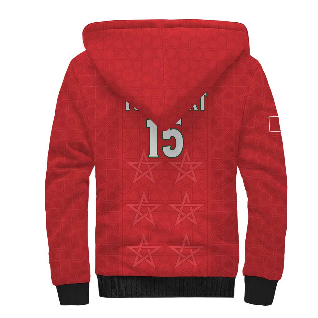 Custom Morocco Football Sherpa Hoodie Allez les Lions de lAtlas