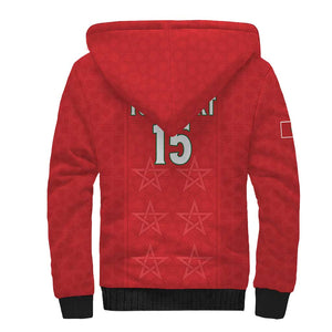 Custom Morocco Football Sherpa Hoodie Allez les Lions de lAtlas