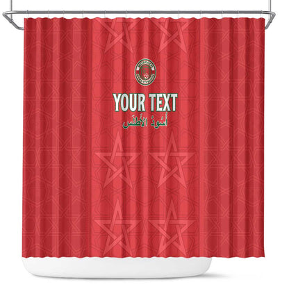 Custom Morocco Football Shower Curtain Allez les Lions de lAtlas