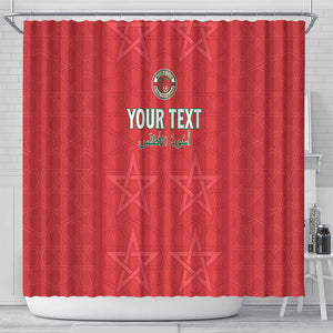 Custom Morocco Football Shower Curtain Allez les Lions de lAtlas