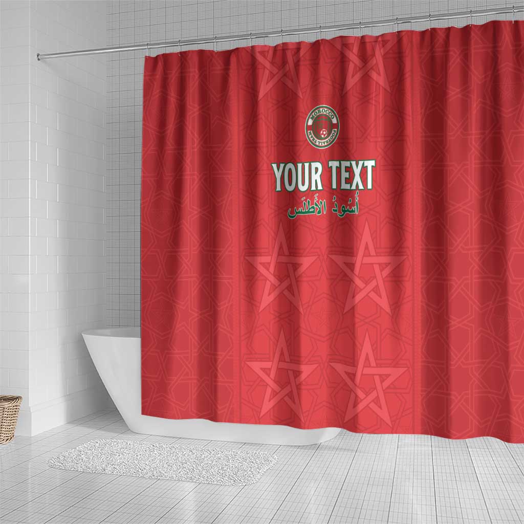 Custom Morocco Football Shower Curtain Allez les Lions de lAtlas