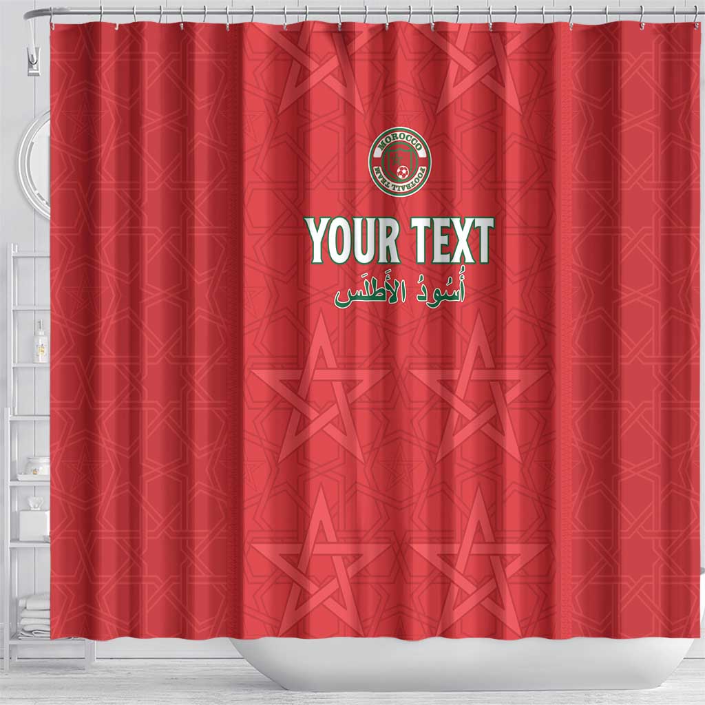 Custom Morocco Football Shower Curtain Allez les Lions de lAtlas