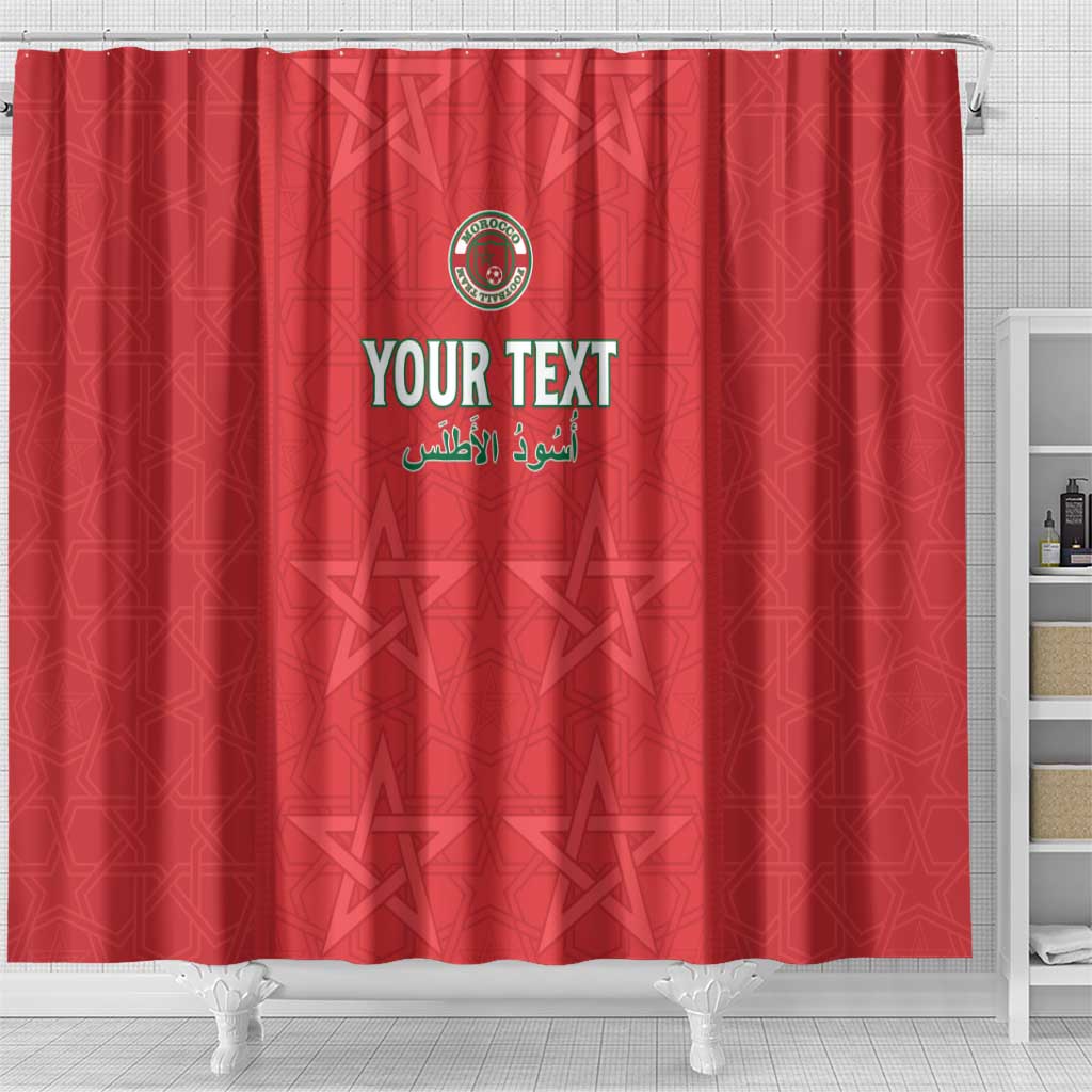 Custom Morocco Football Shower Curtain Allez les Lions de lAtlas