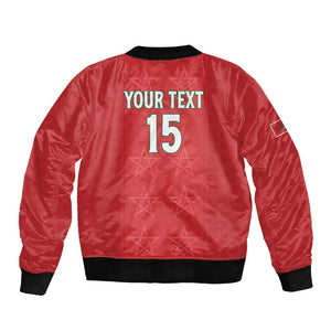 Custom Morocco Football Sleeve Zip Bomber Jacket Allez les Lions de lAtlas