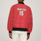 Custom Morocco Football Sleeve Zip Bomber Jacket Allez les Lions de lAtlas