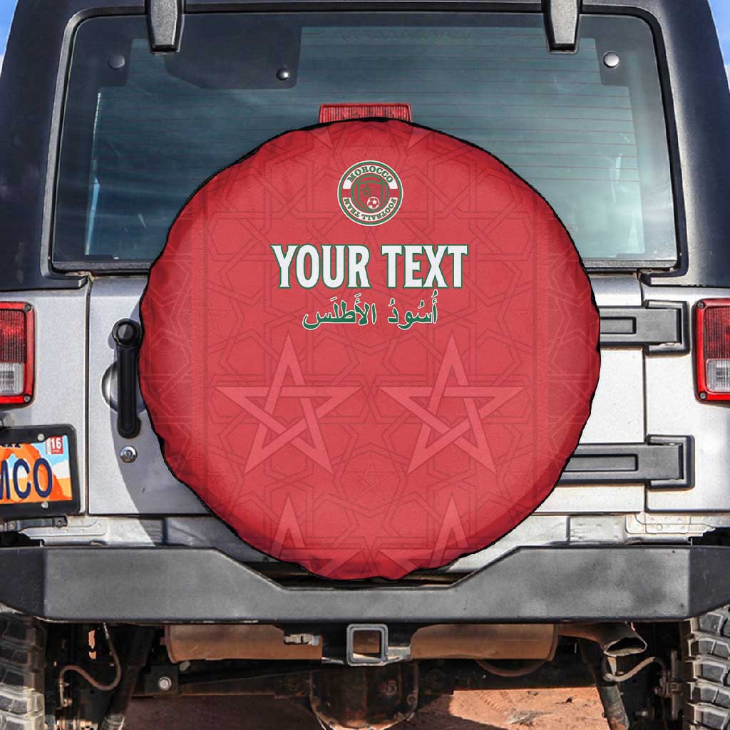 Custom Morocco Football Spare Tire Cover Allez les Lions de lAtlas