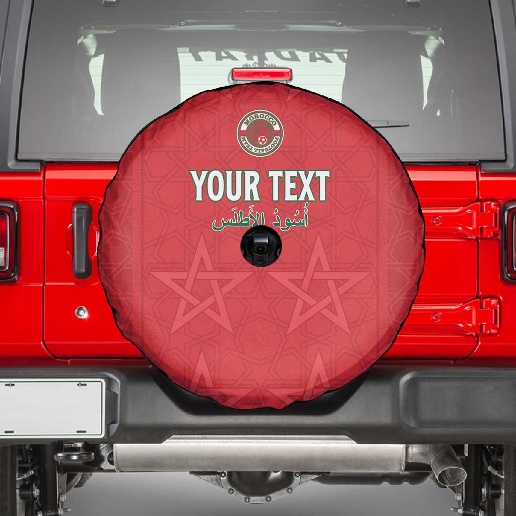 Custom Morocco Football Spare Tire Cover Allez les Lions de lAtlas