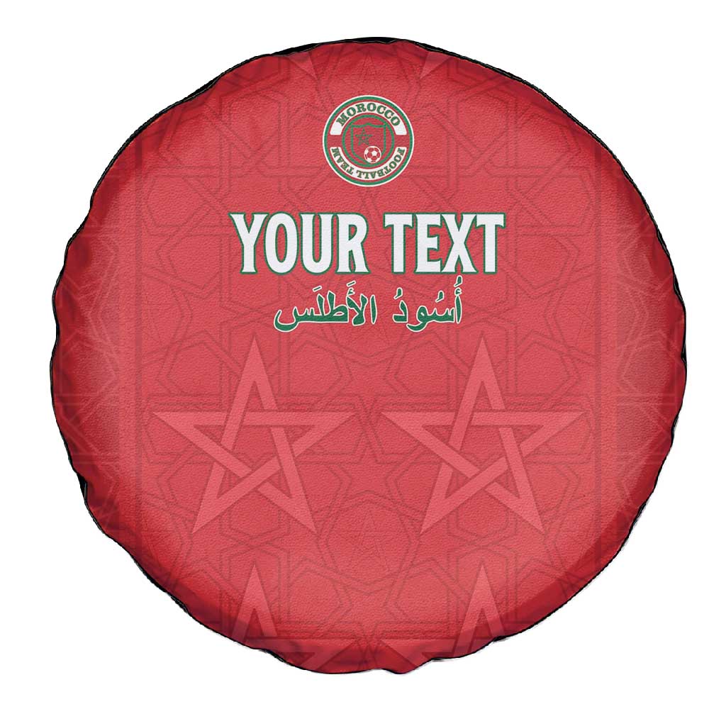 Custom Morocco Football Spare Tire Cover Allez les Lions de lAtlas