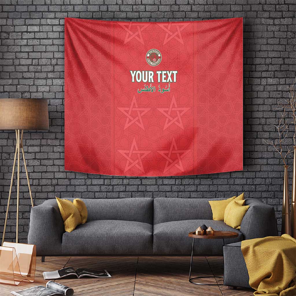 Custom Morocco Football Tapestry Allez les Lions de lAtlas