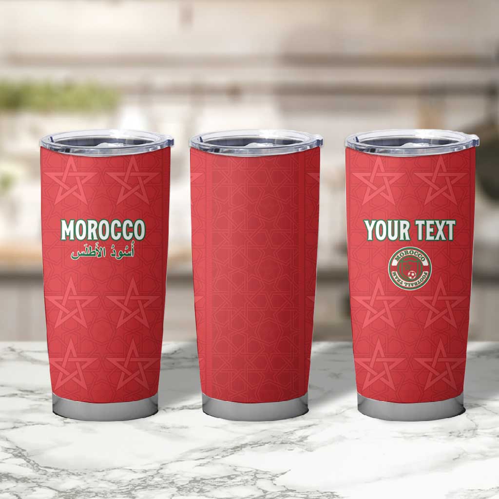 Custom Morocco Football Tumbler Cup Allez les Lions de lAtlas