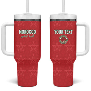 Custom Morocco Football Tumbler With Handle Allez les Lions de lAtlas