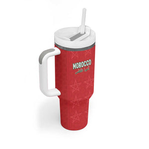 Custom Morocco Football Tumbler With Handle Allez les Lions de lAtlas