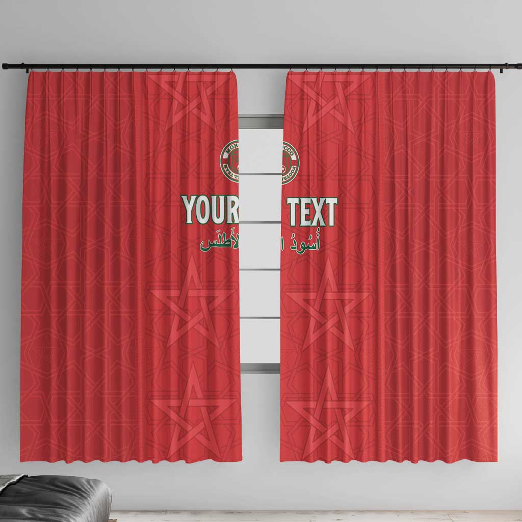 Custom Morocco Football Window Curtain Allez les Lions de lAtlas