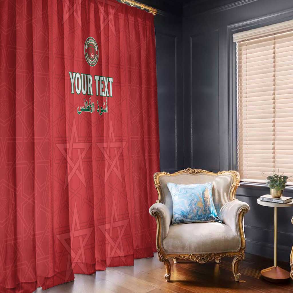 Custom Morocco Football Window Curtain Allez les Lions de lAtlas