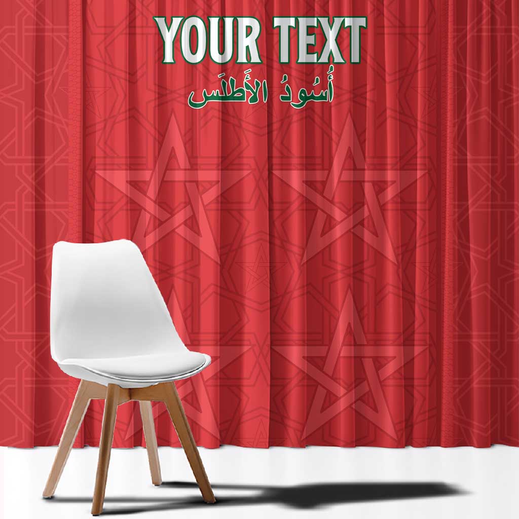 Custom Morocco Football Window Curtain Allez les Lions de lAtlas