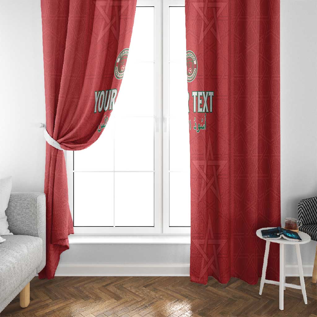Custom Morocco Football Window Curtain Allez les Lions de lAtlas