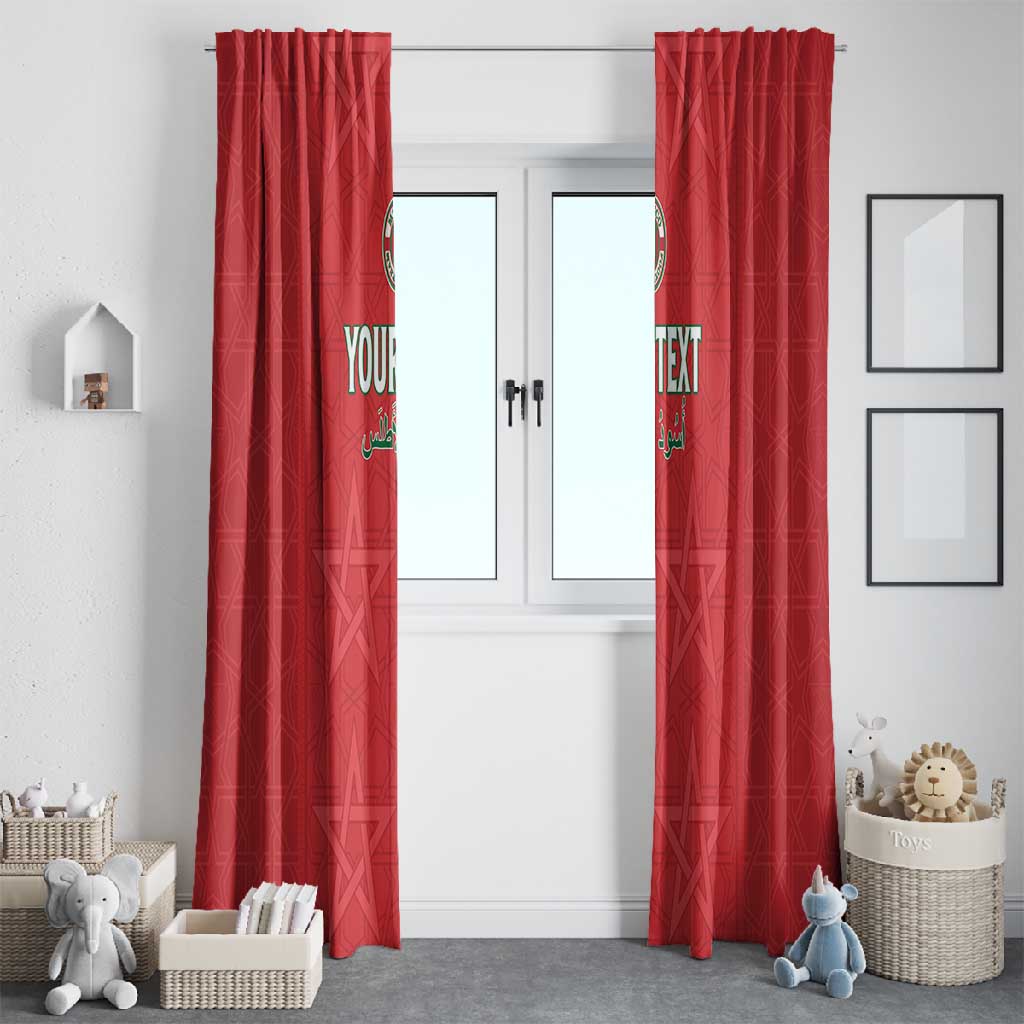Custom Morocco Football Window Curtain Allez les Lions de lAtlas