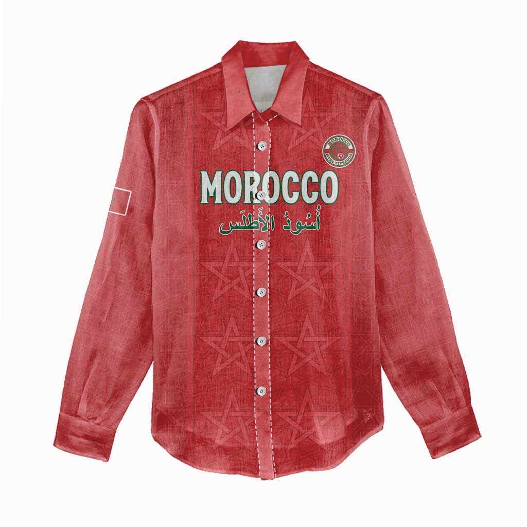 Custom Morocco Football Women Casual Shirt Allez les Lions de lAtlas