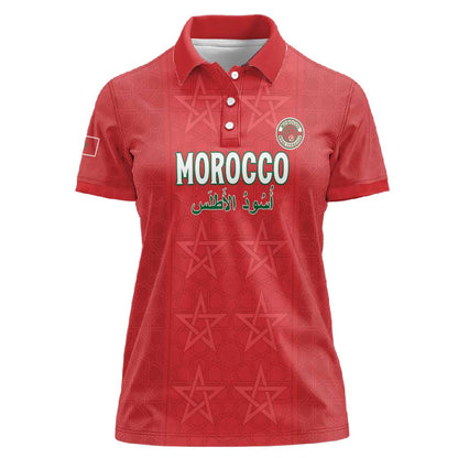 Custom Morocco Football Women Polo Shirt Allez les Lions de lAtlas
