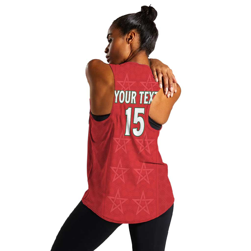 Custom Morocco Football Women Racerback Tank Allez les Lions de lAtlas