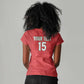 Custom Morocco Football Women V-Neck T-Shirt Allez les Lions de lAtlas