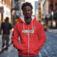 Custom Morocco Football Zip Hoodie Allez les Lions de lAtlas