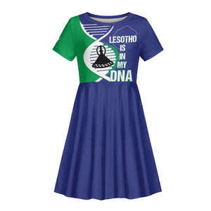 Lesotho Is In My DNA Kid Short Sleeve Dress